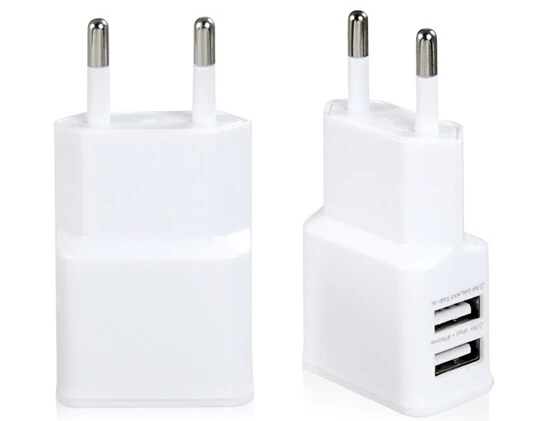 QUWIND 2A EÚ Plug-Dual USB Travel Stenu Nabíjačka pre iPhone 5 5 6 6 7 iPad Samsung (Biela)