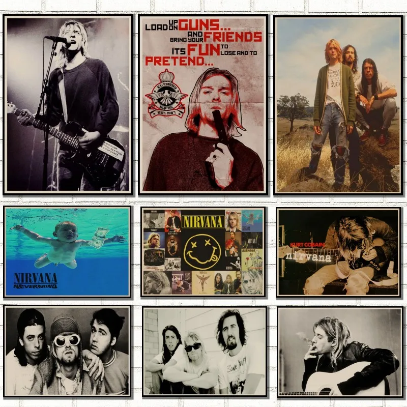 Retro Plagáty Kurt Cobain/Nirvana frontman / rock vintage poster / retro kraft plagáty bar dekoratívne maľby/5065