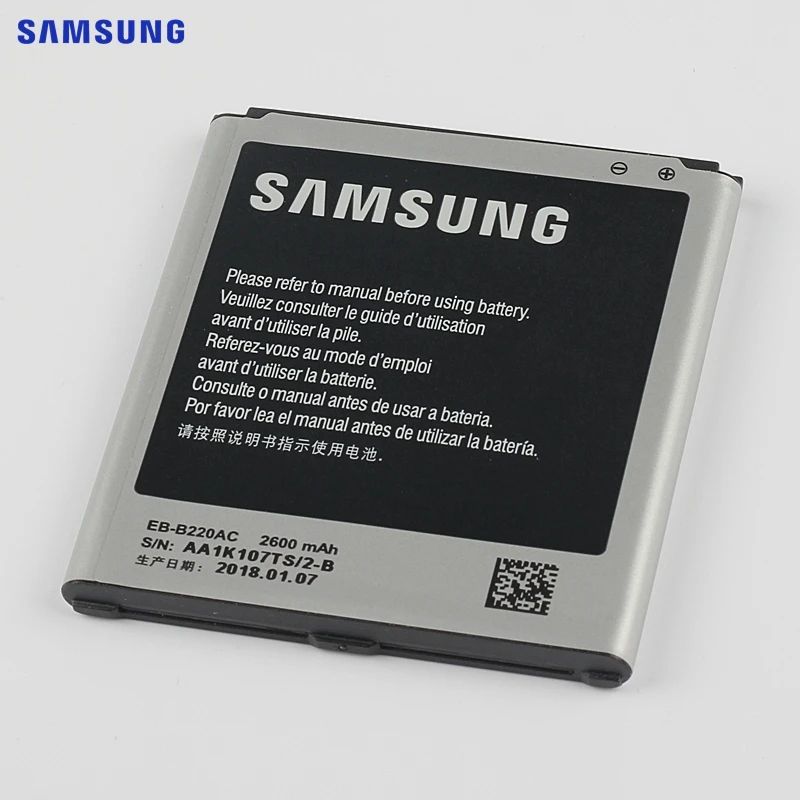 SAMSUNG Originálne Náhradné Batéria EB-B220AC Pre Samsung GALAXY Grand 2 SM-G7106 G7108 G7108V SM-G7102 Telefón, Batéria 2600mAh