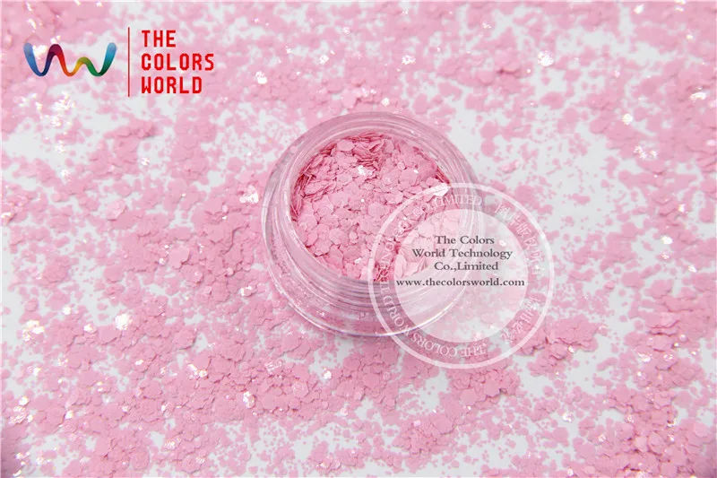 TCH304-H1 Svetlo Ružovej Farby Zmiešané Hexagon Tvar Rozpúšťadiel, odolný Lesk Flitrami pre nail art gel DIY dekorácie