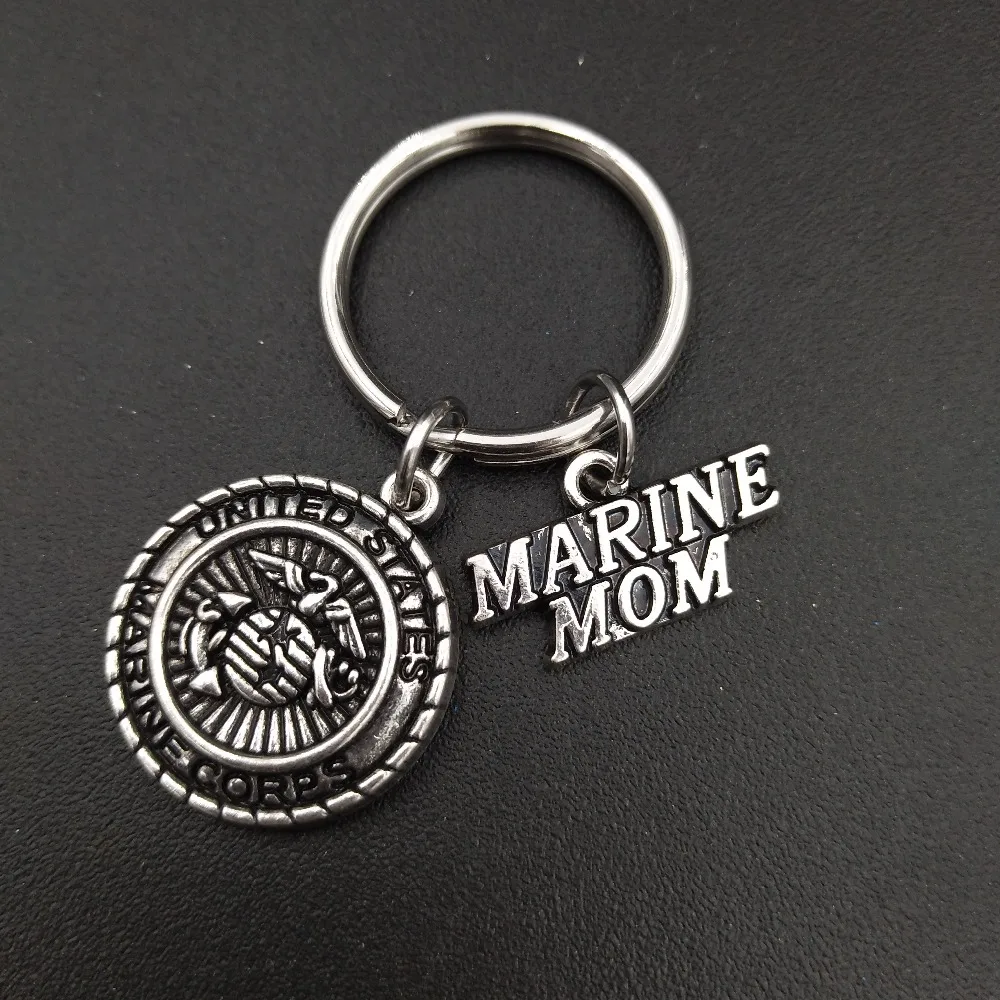 United States Marine Corps Mama Kúzlo Keychains Nehrdzavejúcej Ocele Kovové Keyring DIY Ženy, Šperky, Doplnky
