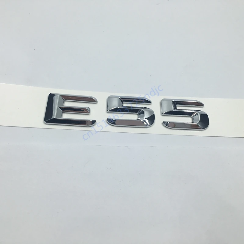 Veka batožinového priestoru Zadný Znak, Odznak Chrome Písmená E 55 na Mercedes AMG W211-E-CLASS E55