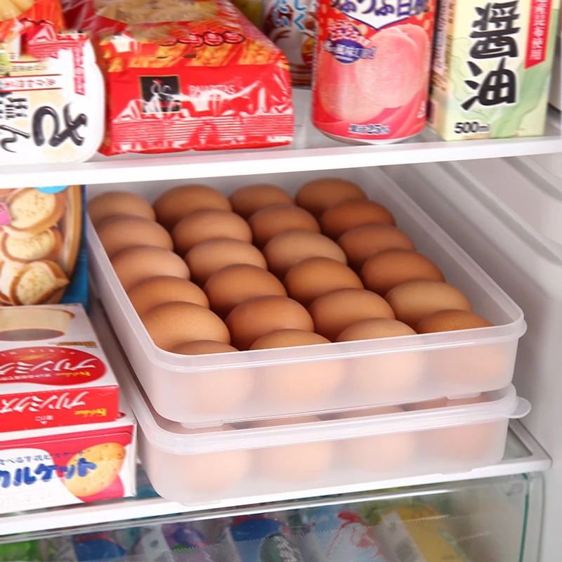 Veľkú kapacitu vajcia boxy úložný box plastový priehľadný úložný box chladnička vajcia box s vekom
