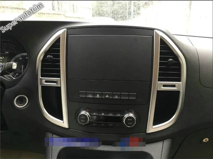 Viac Móda Pre Mercedes-Benz Vito W447 2016 2017 ABS Uprostred Ovládanie Klimatizácie Panel Rám, Kryt Trim 2 Ks
