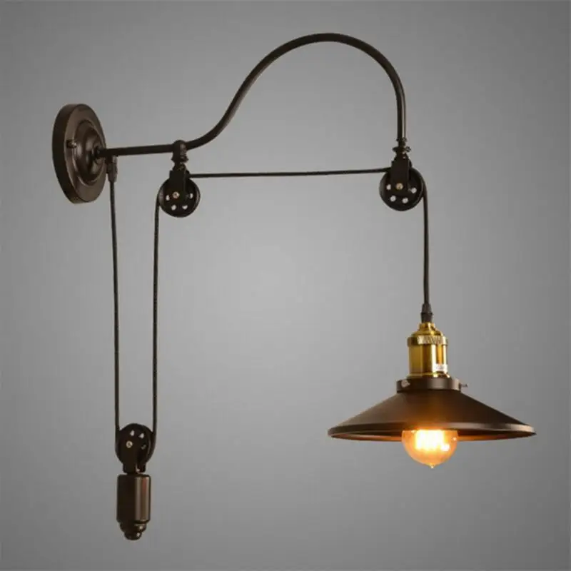 Vintage prívesok svetlá Železa Kladka Lampa Bar Domáce Dekorácie E27 Edison Svietidlá,Doprava Zdarma