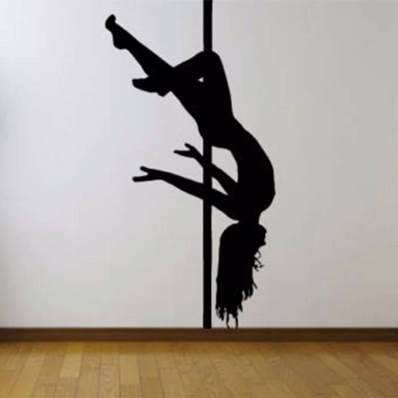 Vinyl na stenu-Nálepky Izba Odtlačkový nástenná maľba Dizajn Pásy Sexy Dievča Pól Tanec 22inx35in