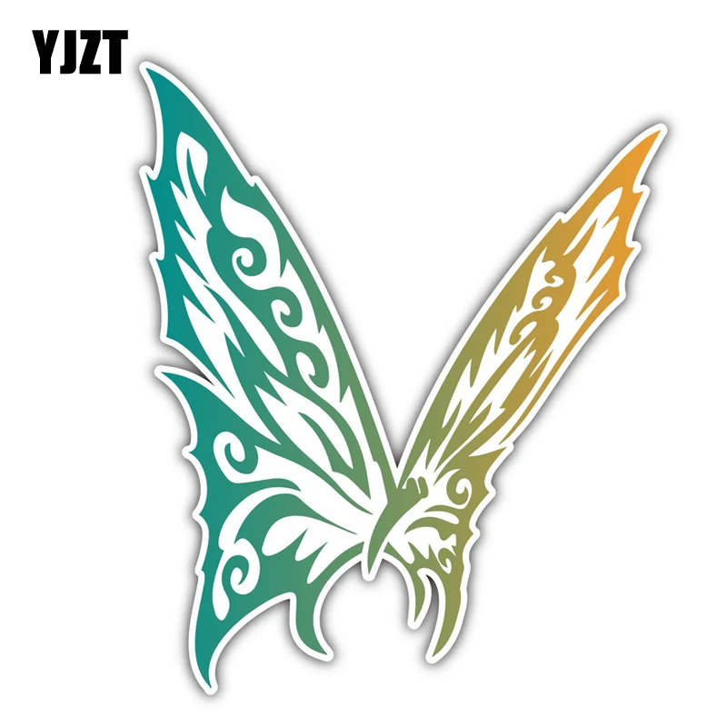 YJZT 11.1CM13.4CM Zaujímavé Cartoon Motýľ, Farebné PVC Auto Nálepky Grafické Dekorácie, C1-5129