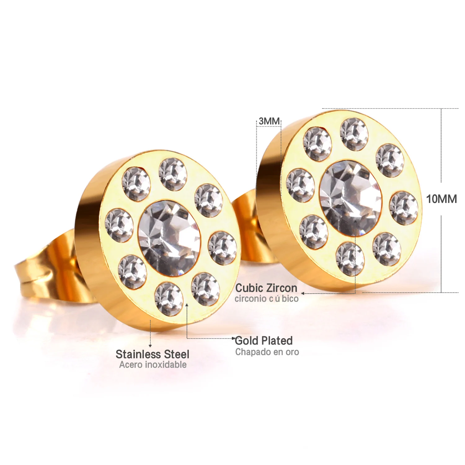 Zlato vintage šperky stud náušnice v Európe a USA obchodu luxusné s mnohými zirkón