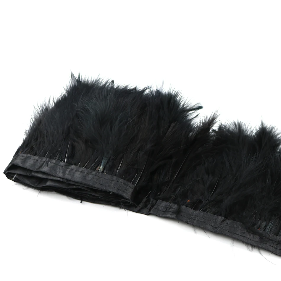 čierne marabu našuchorené perie trim fringe oblečenie šaty svadobné party dekorácie, šitie príslušenstvo 15-20 cm 2meter/veľa