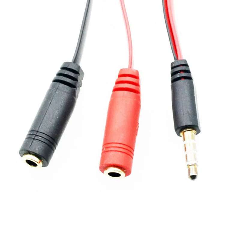 Čierno-Červená 3,5 mm Jack 1 Muž 2 Žena Audio Splitter na Micrphone Adaptér Kábel Pre pad Telefón Android Mobile MP3, MP4