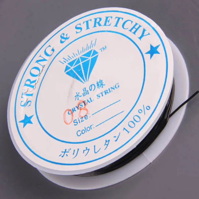 0.8 MM Čierna Elastická Stretch Crystal Line Šperky Čo 1pcs Z009