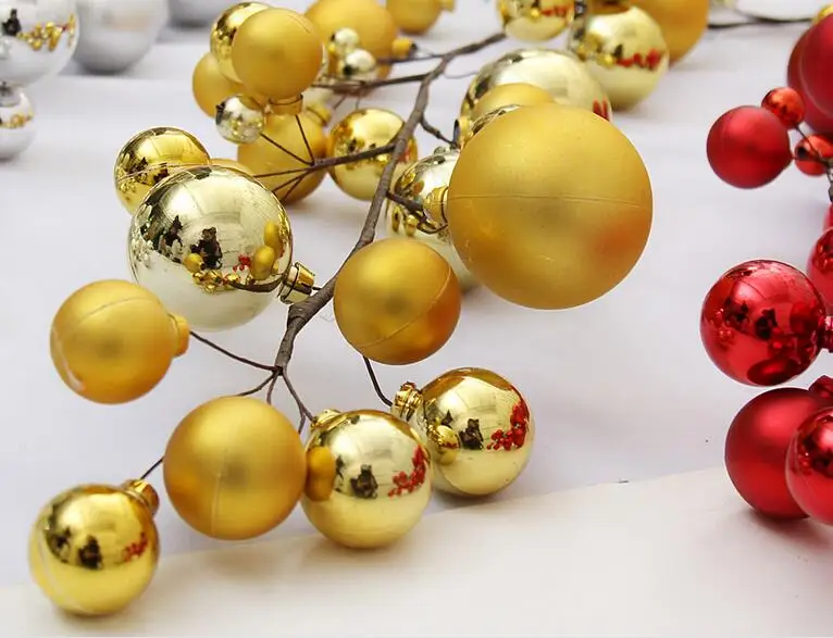 1.8 M Gold/Red/Silver Loptu Pozastavenie ornament Popruh Garland Vianočný Stromček Sviatok Miesto Dekorácie