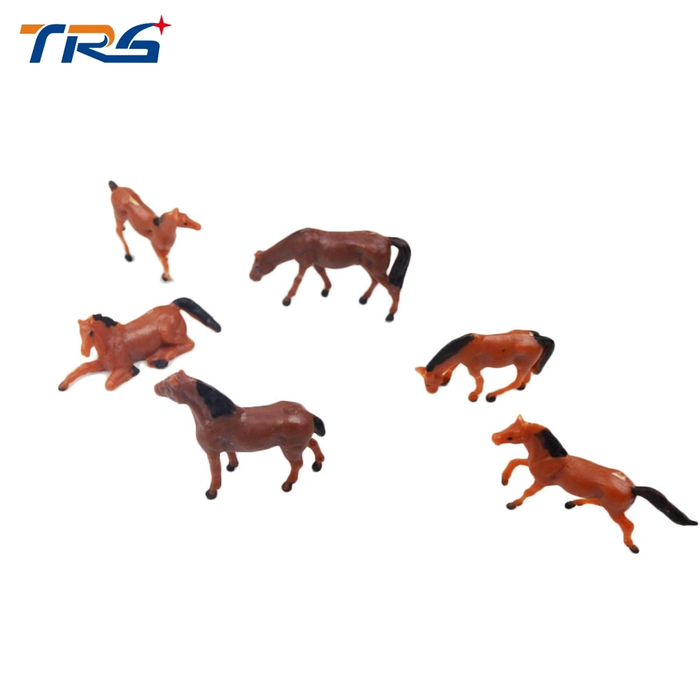 100ks HO Meradle maľované hospodárskych Zvierat, Koní, Miniatúrne Plastové zmenšený Model Koňa, 1:150