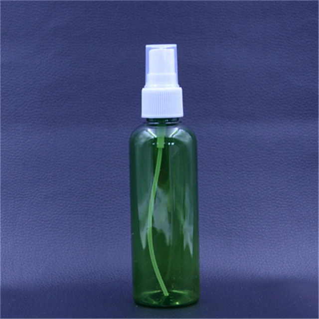 100ps/veľa 100ml biela modrá jasné, zelený žltý plastové pet fľaše s pekným hmly postrekovač podľa rýchle dodanie