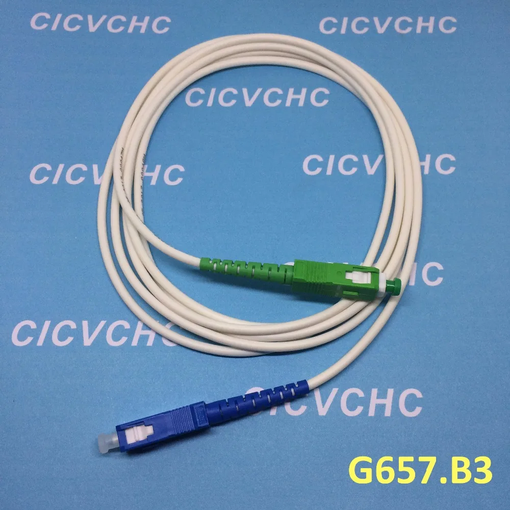 10pcs SC/UPC-SC/APC G657B3 3.0 mm LSZH Biela 2m Optického Vlákna Patchcord/Jumper