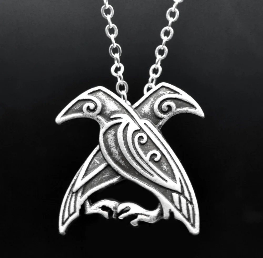 10pcs Severanov Viking Odin je Havrany Prívesok Náhrdelník Viking Nordic Talizman Prívesok s 50 Kožené Kábel