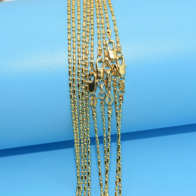 10pcs Veľkoobchod Zlata Plné Náhrdelník Módne Šperky Columanar Loptu Reťazca 2 mm Náhrdelník s dĺžkou 16 až 30 Cm Prívesok Reťazca