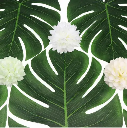 120Pcs Umelé Leaf Tropické Palmové Listy DIY Lete Lesa Téma Strana navrhne Stôl a Rodiny Záhrada Svadobné Party Decor