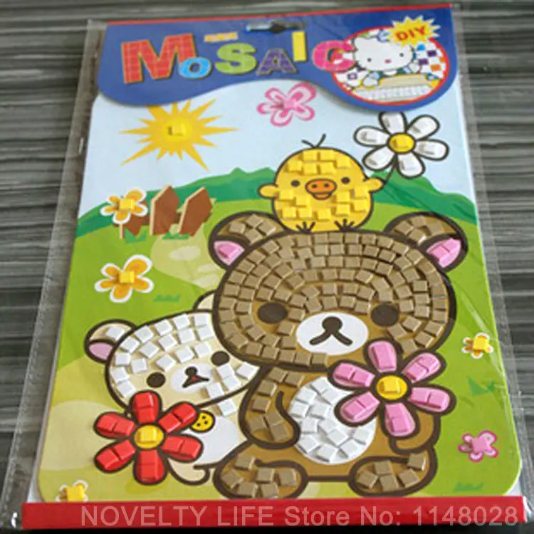 12pc Mozaiky, Puzzle Nálepky Ručné DIY Sfarbenie Notebook EVA Farba Vzdelávania EducationDigital EVA Kreslenie Hračka Detí, Veľkoobchod