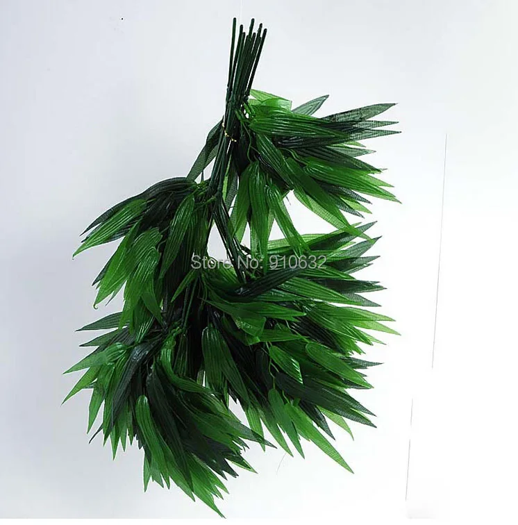 12pcs 60 cm Dĺžka Zelenej Bambusových Listov Listy Umelého Hodvábu Pre Svadobné Home Office Dekorácie