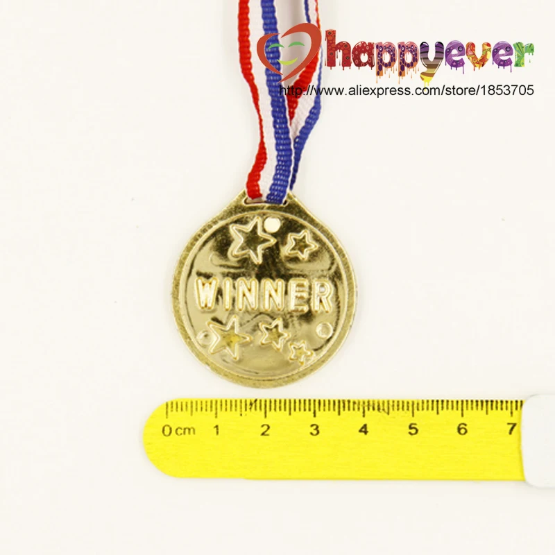12PCS Plastové Goldtone Víťaz Cenu Ocenenie Chlapec Dievča Medaily Pinata Výplne Strany Prospech Dodávky Deti Hra