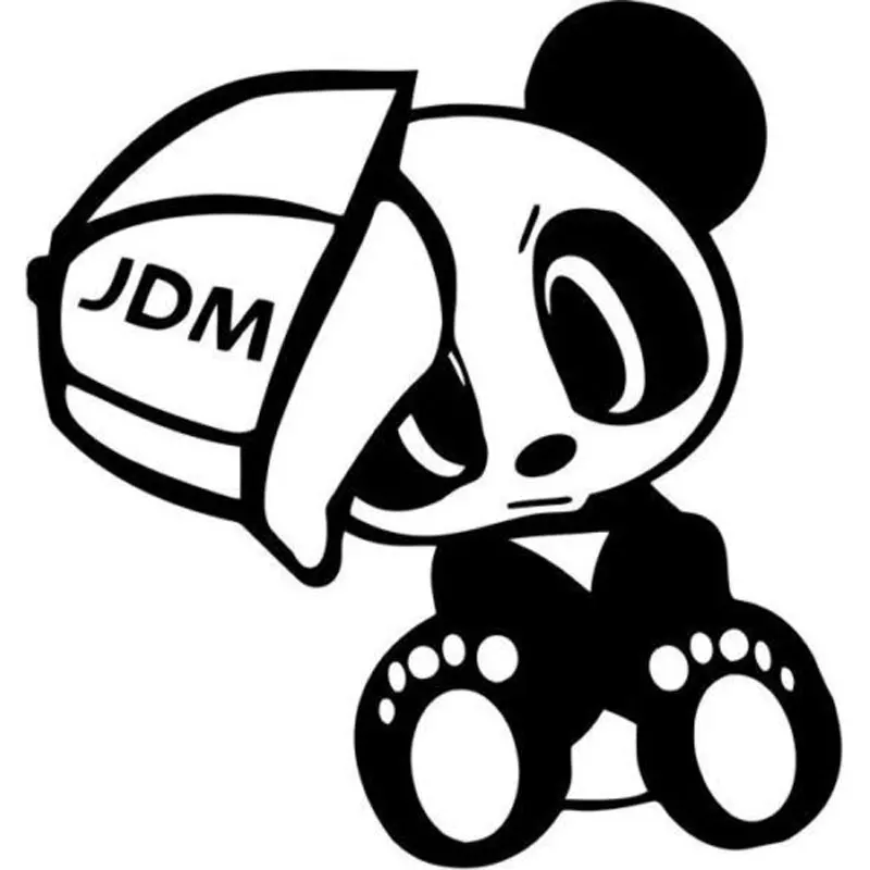 14.7 CM*15.2 CM Panda JDM Vinyl Roztomilý Zvieratá Odtlačkový Nálepky Motocyklov A Dekoračné Nálepky Black Sliver, C8-0851