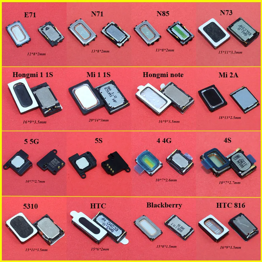 16models Slúchadlo Reproduktor pre Iphone 4 4s 5 5s pre Xiao 1 1S 2A Hongmi 1 1S Poznámka pre Nokia E71, N71, N73, teme nokia N85 HTC 816