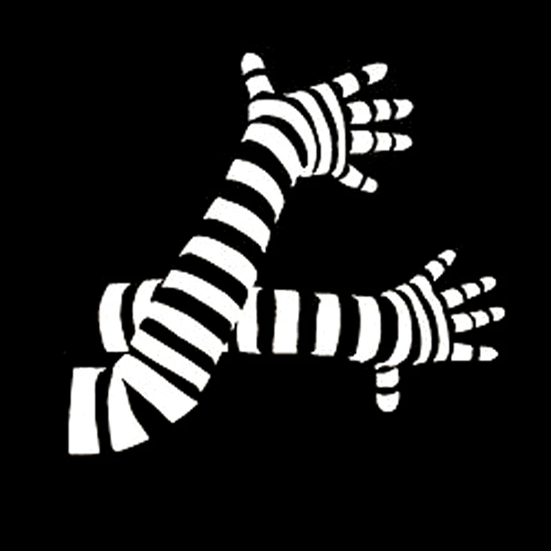 18 cm*16.7 cm Ruky Zebra Klaun, Smiešny Rohu Mime Rameno Vinyl Auto Nálepky, Nálepky S6-3298