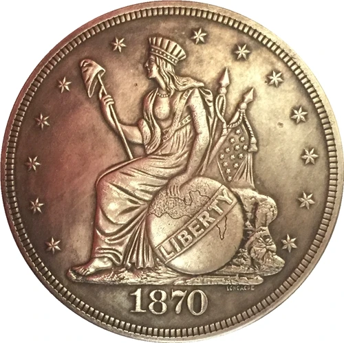 1870 usa $1 Dolár mince KÓPIU DOPRAVA ZADARMO Typ 2