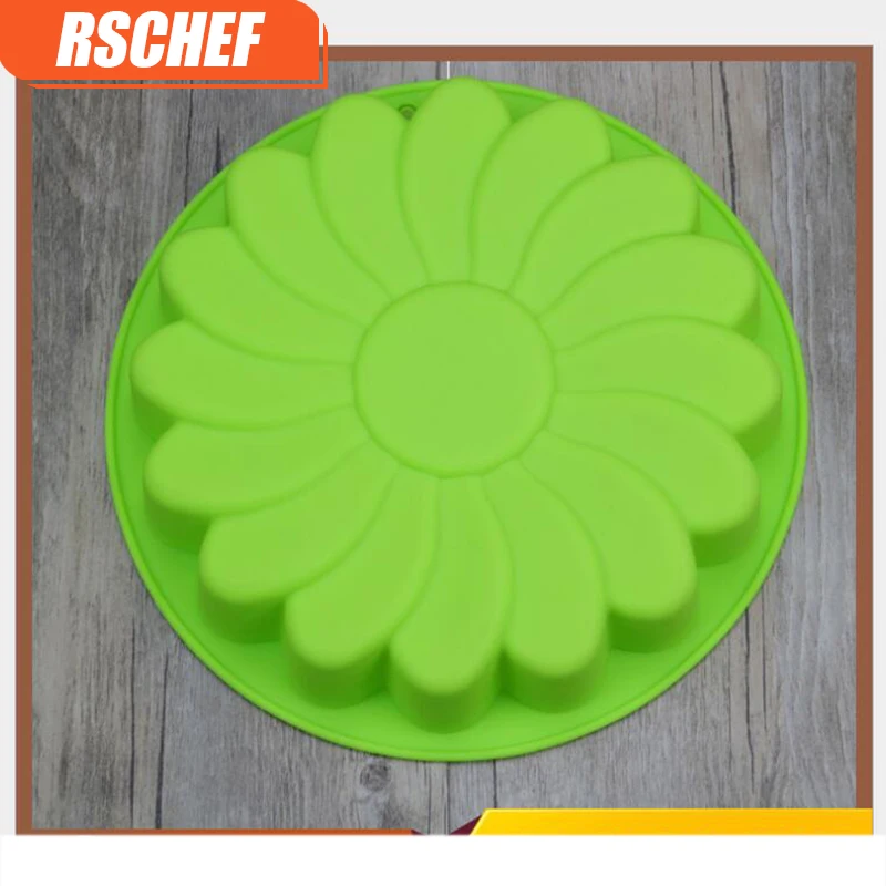 1PCS Silikónové single multi-štýl pečenie zásobník na tortu formy slnečnice narodeniny chryzantéma sun flower DIY pečenie nástroje náhodné farby