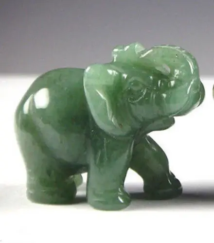 2.2 INCH Zelená Aventurine Jade Kameň Chuť Šťastný slon Feng Shui socha