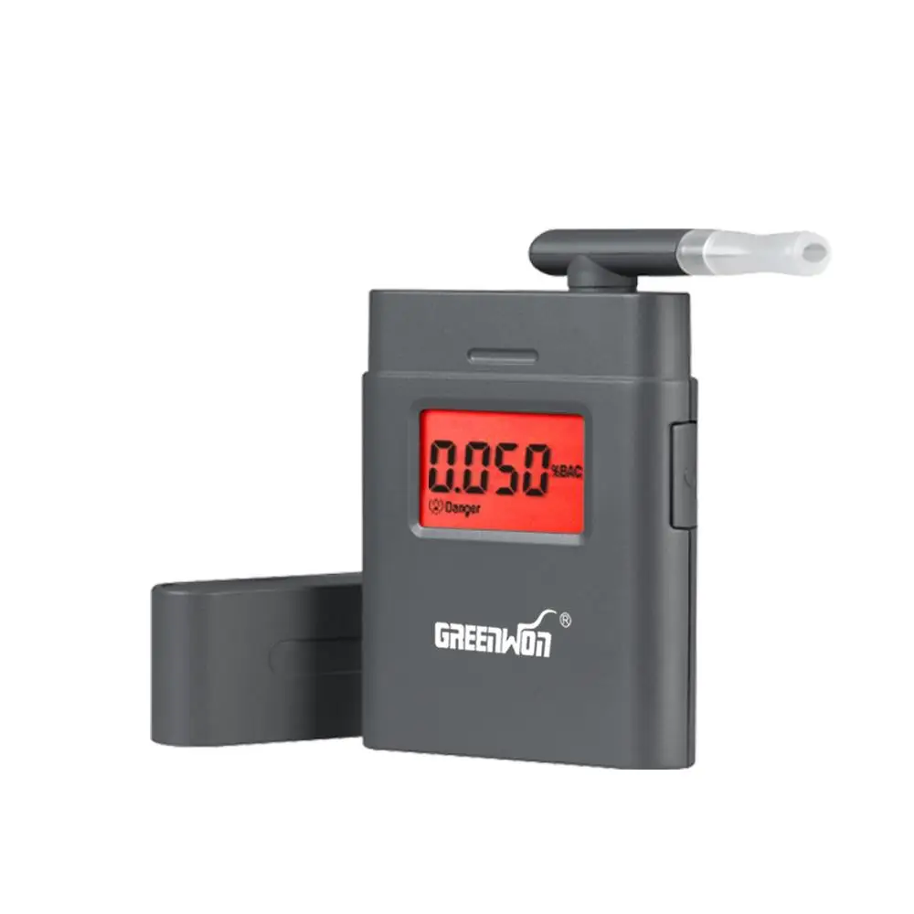 2 ks Digitálny LCD Alkohol Tester Analyzátor Dychu Breathalyzer s baterkou auto gadget pre vodiča s hodinami Doprava Zadarmo