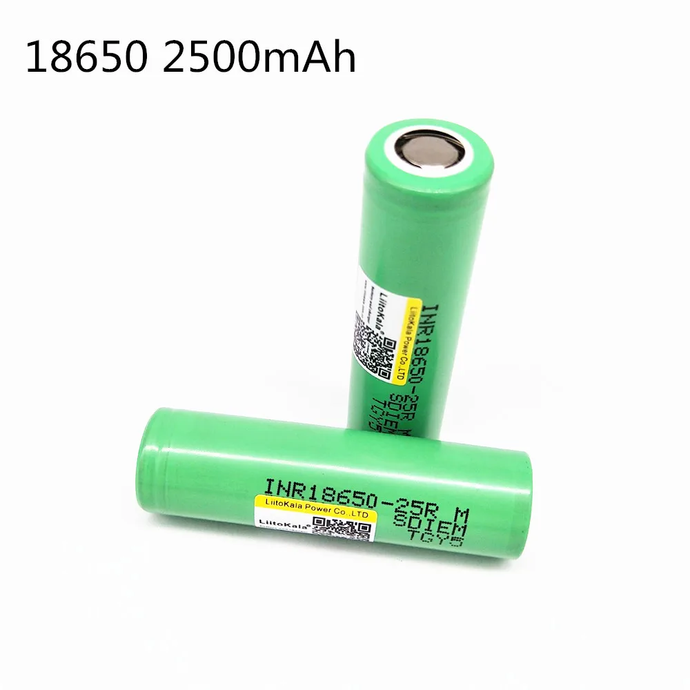 2 KS LiitoKala vysokou kapacitou 3.6 V 2500mAh nabíjateľný Li-ion akumulátor 18650 25RM pre Samsung INR18650-25R Hračky baterka nástroje