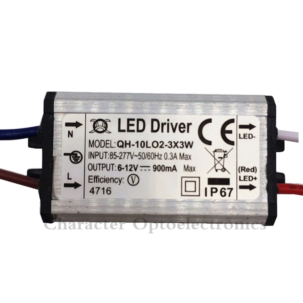 2 ks Nepremokavá Napájanie AC 110 220V LED Driver 2-3x3W 10W 900mA pre 10w High power led čip svetlo