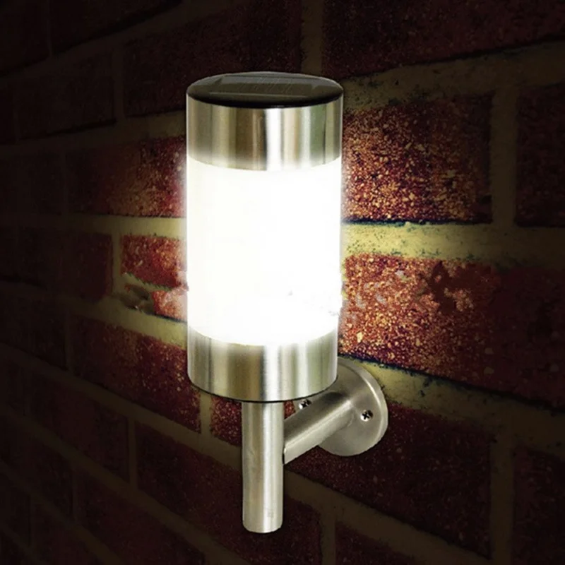 2 ks Vysoký Jas LED Nerez + ABS Solárne Nástenné Svetlo Automatický Senzor Garden Street Light Vonkajšie Osvetlenie