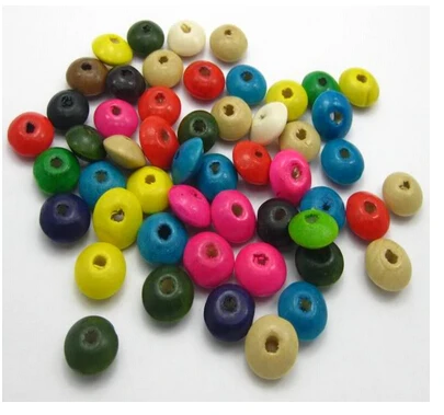 200pcs 10 mm * 5 mm zmiešané farby DIY šperky, doplnky, drevo korálkové materiál jewely Dekoratívne Doplnky