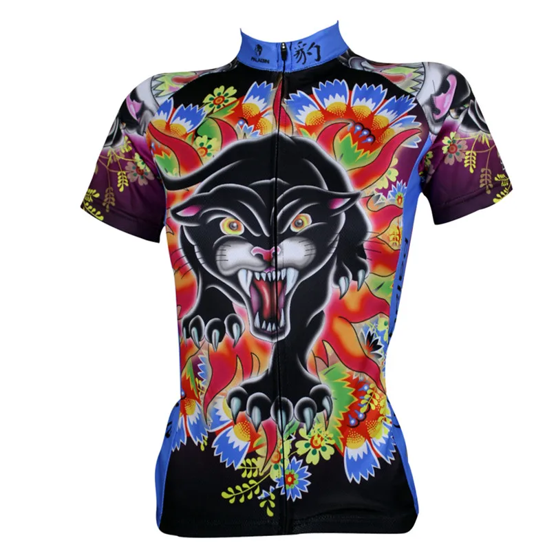 2016 Nové PALADIN Leopard Štýl Žien Cyklistika Jersey Tričko Topy Letné Vonkajšie MTB Bike Cyklistické Oblečenie, Športové oblečenie, Bicykle