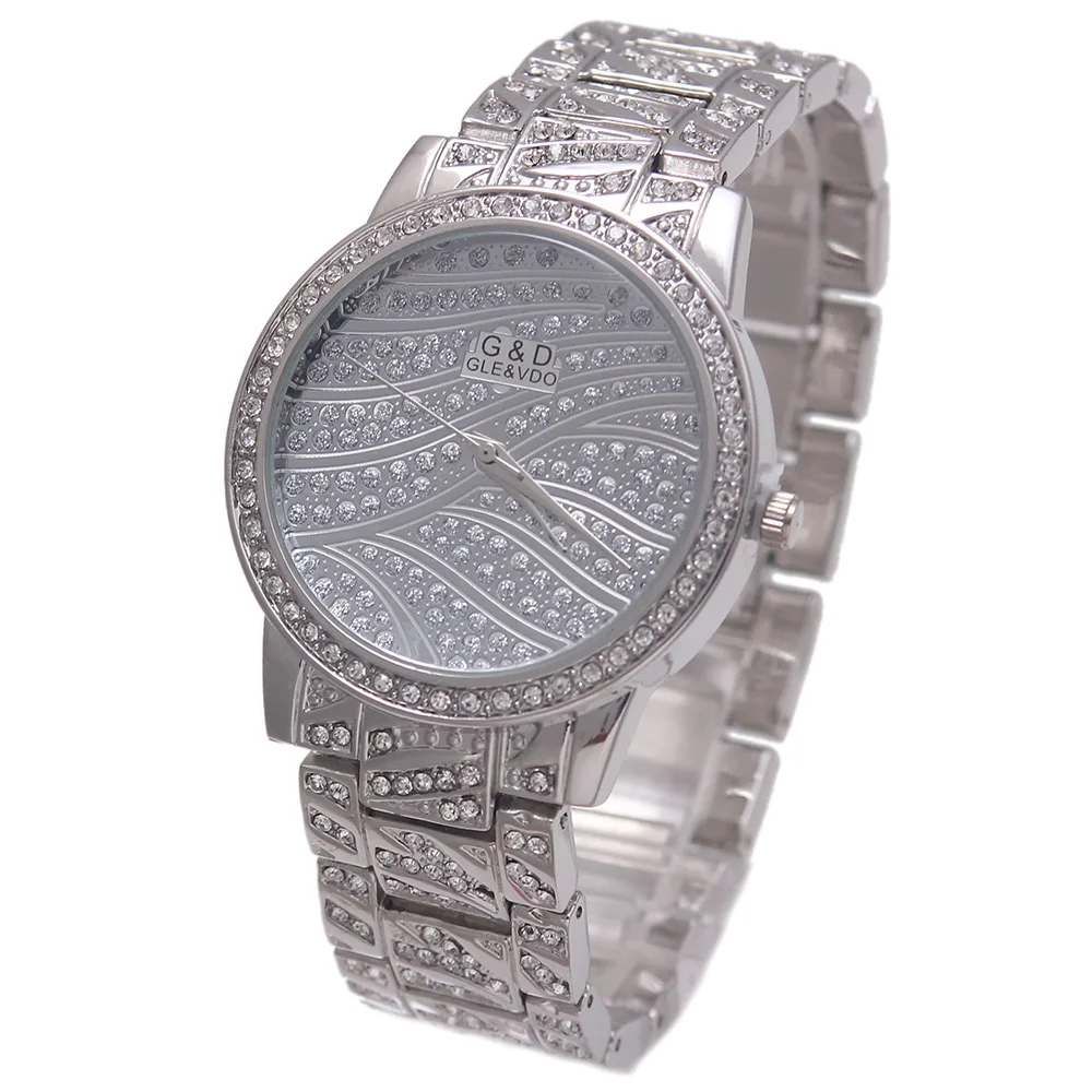 2017 Módne Luxusné G&D Ženy Hodinky Strieborné dámske Náramkové hodinky Quartz Nehrdzavejúcej Ocele Relojes Mujer dámsky Náramok Hodiniek Hodiny