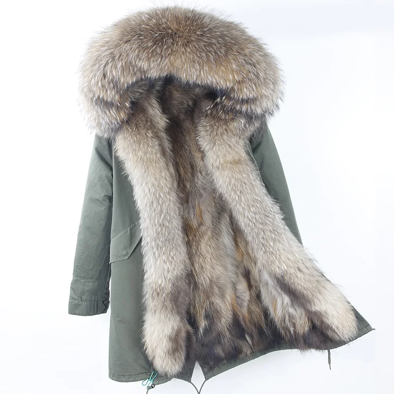 2017 Skutočné prírodné Kožušiny Kabát zimná bunda Dlho Ženy Mýval kožušinu podšívka s kapucňou parkas doprava zadarmo