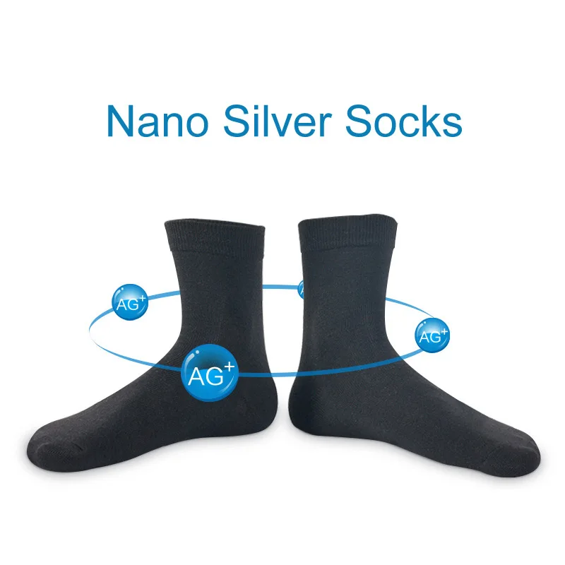 2017 Úplne Nový 5 Párov Nano Silver Bavlnené Ponožky Módne Bežné Anti-Bakteriálne Dezodorant Lete Čierna Biela Modrá pánske Ponožky D236