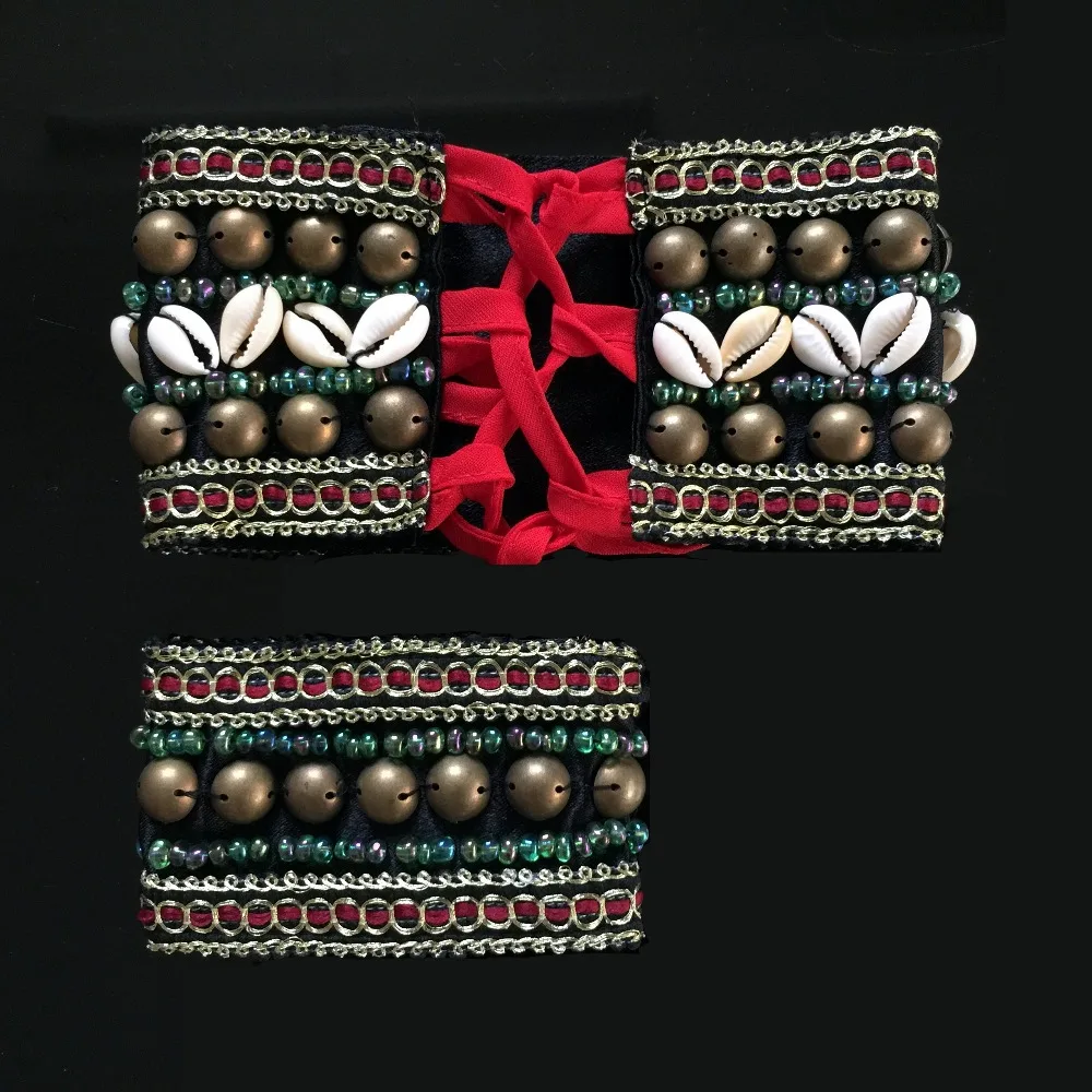 2018 2 Kusy Nastaviť Tribal Belly Dance Kostým Príslušenstvo Bronzové Guľôčky Náramok & Remienok Nastaviteľné Fit Cigán Šperky, Náramky