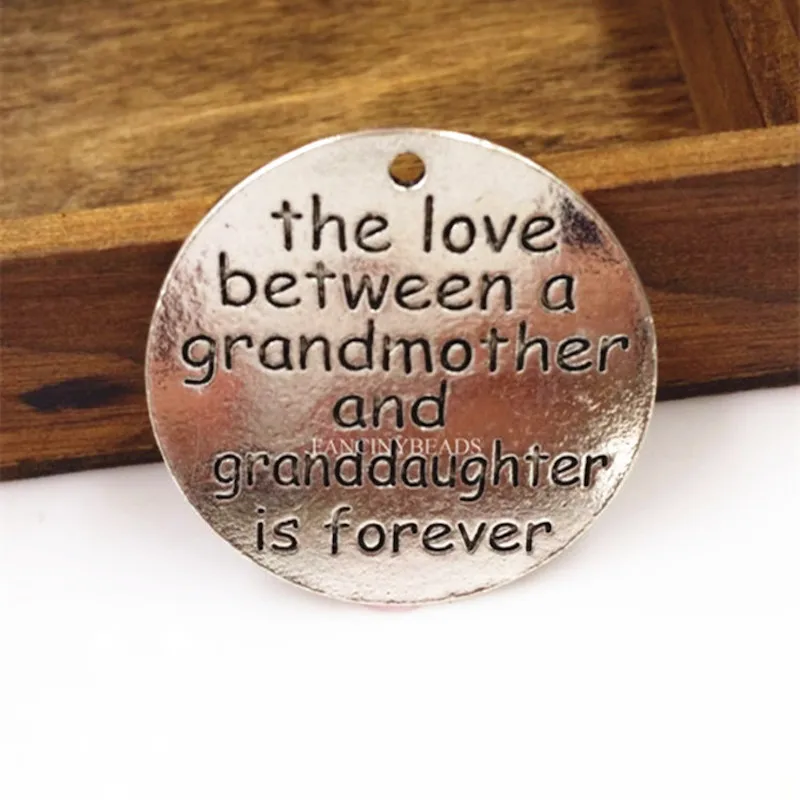 20pcs 33 mm príslušenstvo písmom láska medzi babička a vnučka je navždy kúzlo prívesok na náramok urob si sám