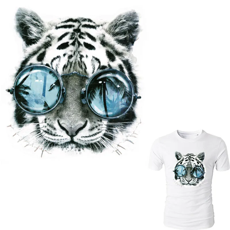 23*25.5 cm Okuliare Tiger Žehlička Na Škvrny Na Oblečení Tepla Stlačte Appliqued úrovni Umývateľný Nálepky Jednoduché Domácnosť Žehličky