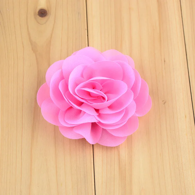 28 pcslot , Rose Textílie šifón kvet vlasy klip