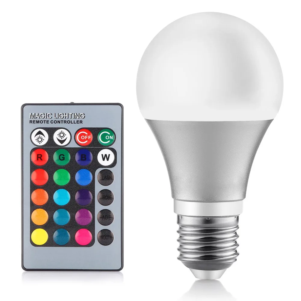 3/5/10W RGB 7 Farby Meniace LED Žiarovky E27 Hliníkové Svetlo S Diaľkovým Controllor 270 Lúč Uhol na Čítanie Pre Domáce Bar Kaviarne --M25