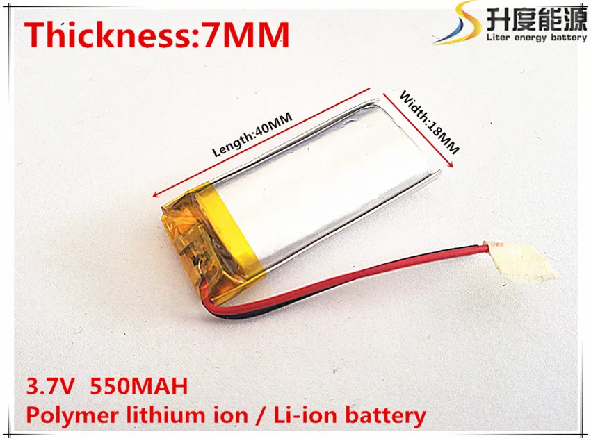 3,7 V 550mAh 701840 Lithium Polymer Li-Po li ion Nabíjateľnú Batériu buniek Pre Mp3 MP4 MP5 GPS, PSP, mobilné bluetooth