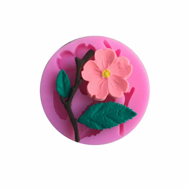 3D Potraviny-stupeň silikónové formy,1Pc peach blossom tvary torte čokoláda, cukrovinky, jello silikónové zdobenie nástroje D450