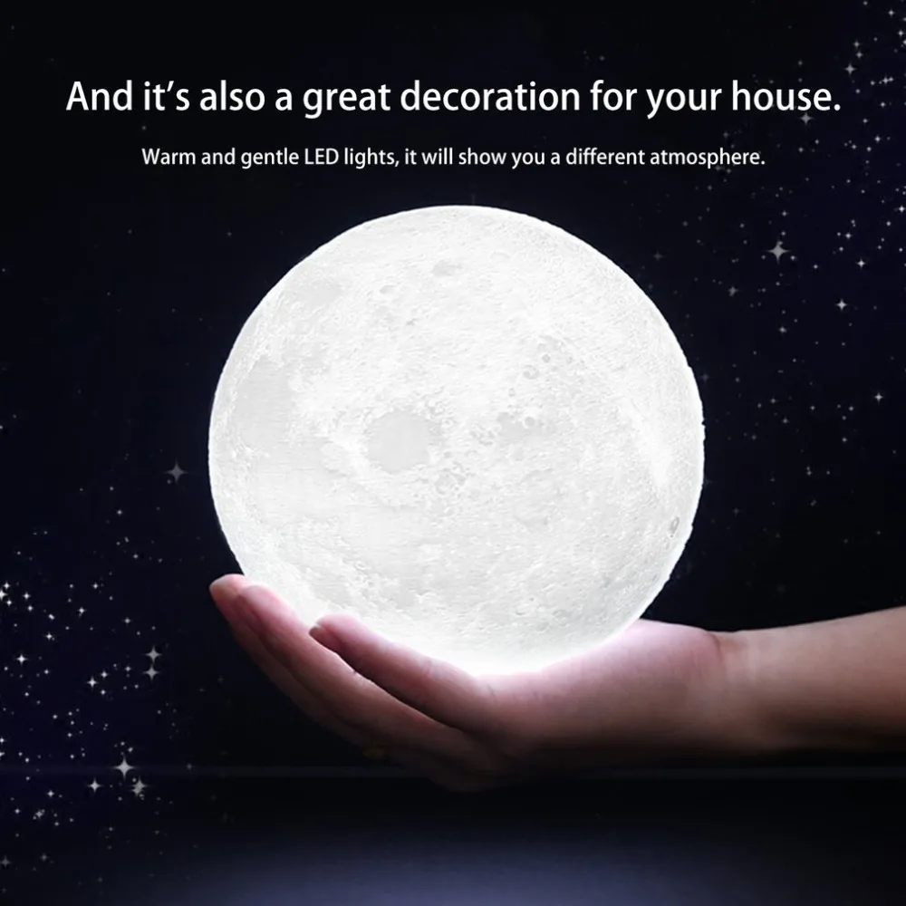 3D Čarovný Mesiac LED Nočné Svetlo Moonlight Stolná Lampa USB Nabíjateľné 3 Farby Svetla Plynulou pre Domáce Dekorácie Vianočné výzdoba