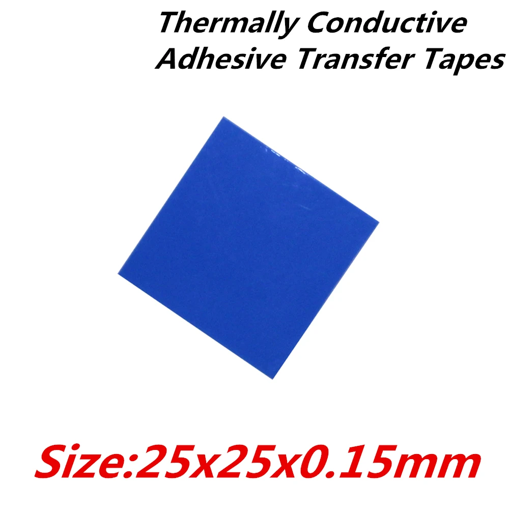 40pcs/veľa 25x25mm Tepelne Vodivé Samolepiace transparentné Pásky tepelnej pad obojstranná páska na chladič radiátorov