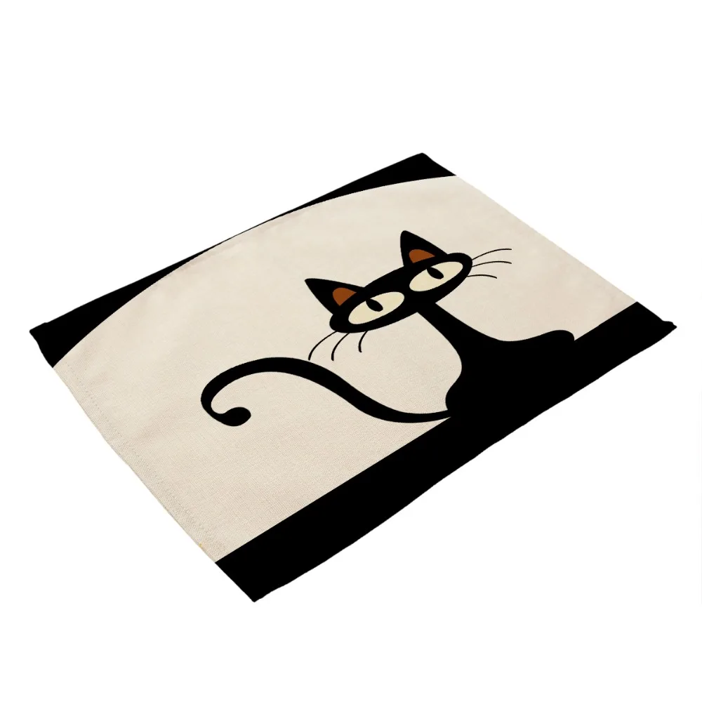 42*32 cm Mačka Obrúsky dánska biele polyester bavlna tabuľky domova Tabuľka Obrúsky Svadba-látky-servítky